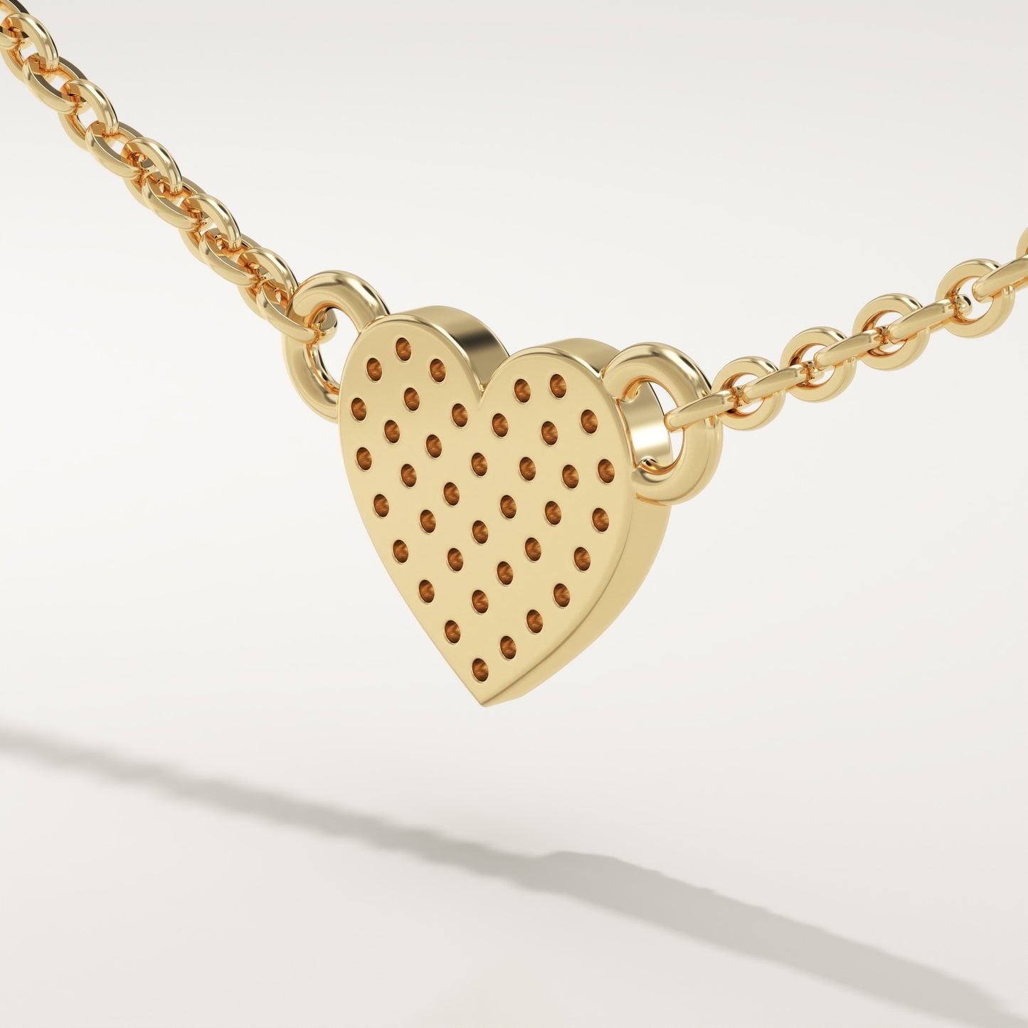 0.14 TCW Round Lab-Grown Diamond Heart Shaped Charm Necklace
