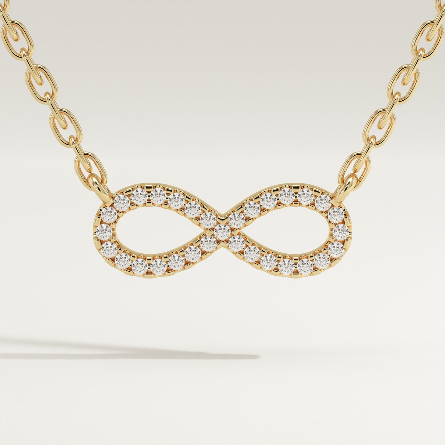 0.20 TCW Round Lab-Grown Diamond Infinity Charm Necklace