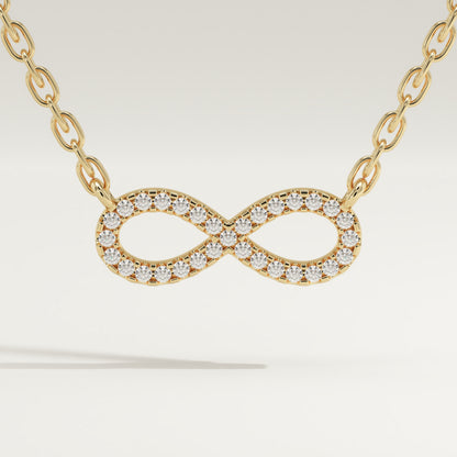 0.20 TCW Round Lab-Grown Diamond Infinity Charm Necklace