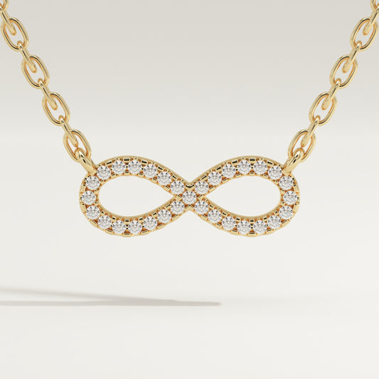 0.20 TCW Round Lab-Grown Diamond Infinity Charm Necklace