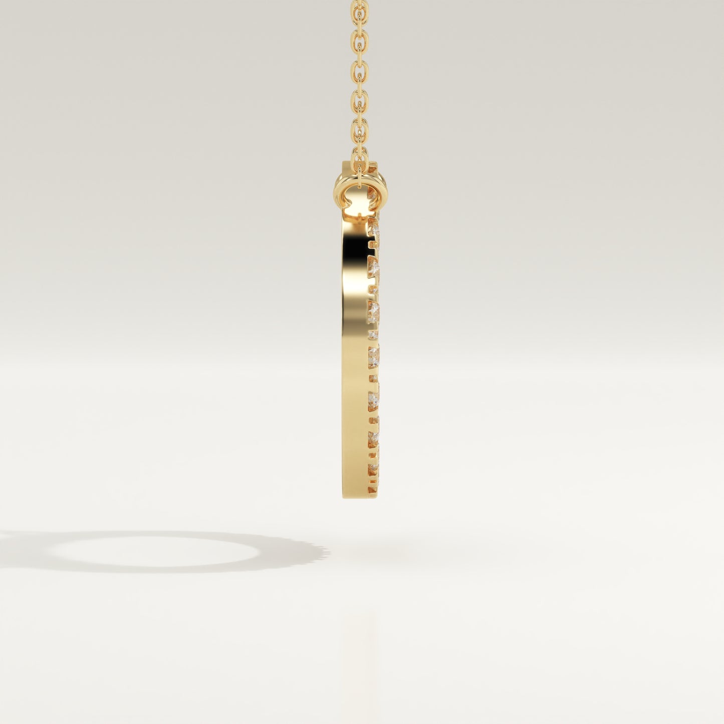 0.50 TCW Round Lab-Grown Diamond Circle Charm Necklace