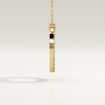 0.50 TCW Round Lab-Grown Diamond Circle Charm Necklace