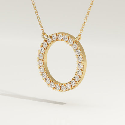 0.50 TCW Round Lab-Grown Diamond Circle Charm Necklace