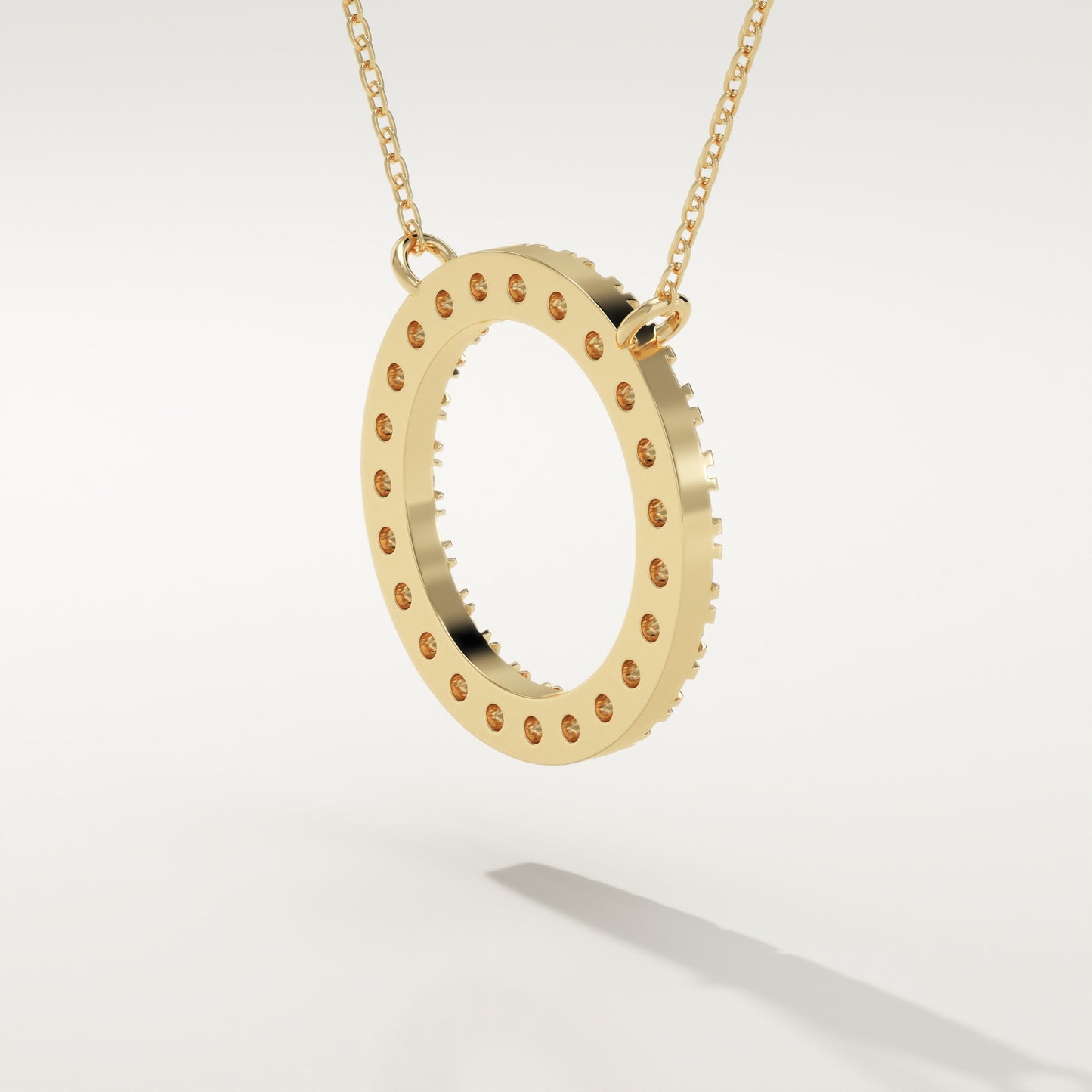 0.50 TCW Round Lab-Grown Diamond Circle Charm Necklace