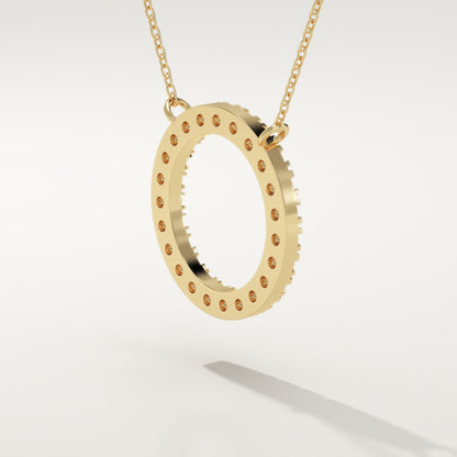 0.50 TCW Round Lab-Grown Diamond Circle Charm Necklace