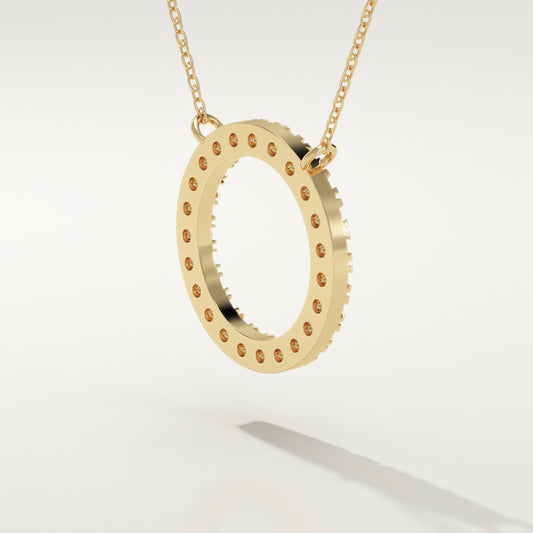 0.50 TCW Round Lab-Grown Diamond Circle Charm Necklace