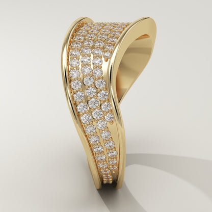 0.953 TCW Round Lab-Grown Diamond Multi Stone Wedding Band