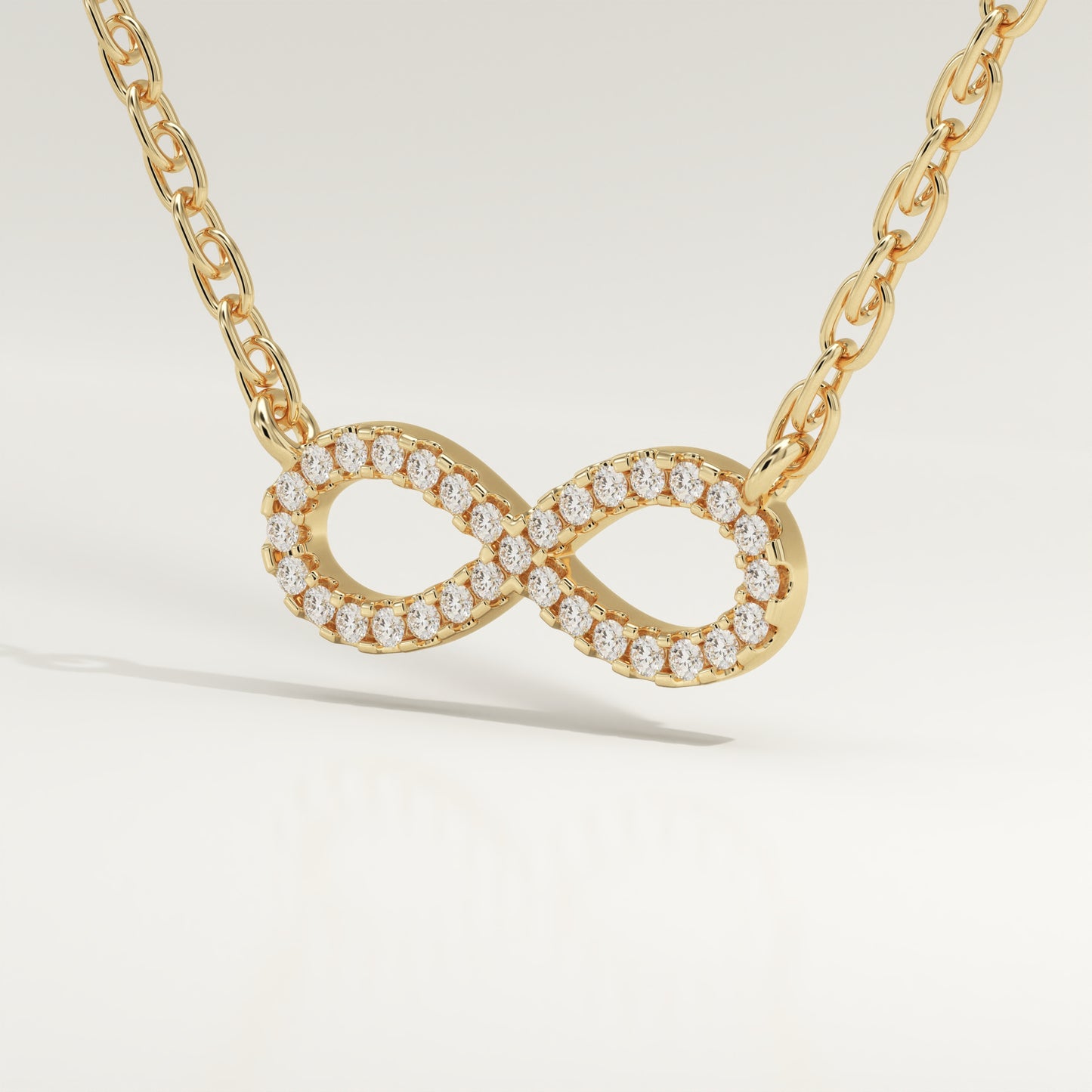 0.20 TCW Round Lab-Grown Diamond Infinity Charm Necklace