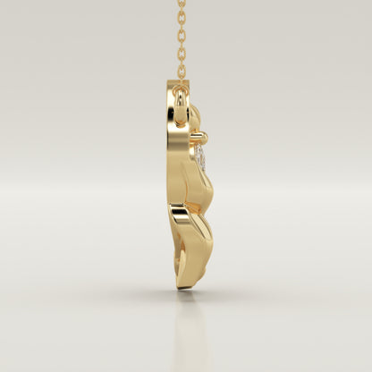 0.42 CT Marquise Lab-Grown Diamond Nature Inspired Charm Necklace