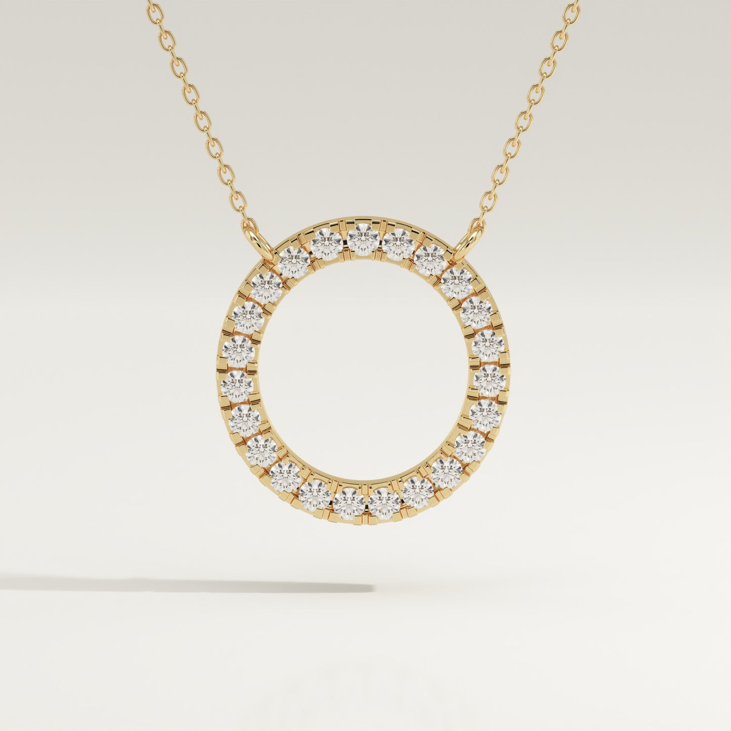 0.50 TCW Round Lab-Grown Diamond Circle Charm Necklace