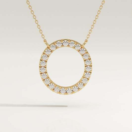 0.50 TCW Round Lab-Grown Diamond Circle Charm Necklace