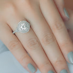 1 CT Round Cut Double Halo Lab-Grown Diamond Engagement Ring 6
