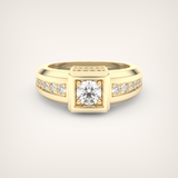 0.45 CT Round Moissanite Diamond Channel Setting Band For Him