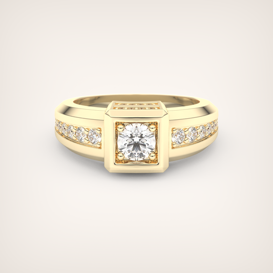 0.45 CT Round Lab-Grown Diamond Channel Setting Band For Him