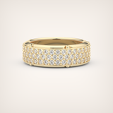 1.00 CT Muti- Row Setting Moissanite Diamond Band For Him