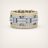 2.10 CT  Two Tone style Moissanite Diamond Men's Wedding Band