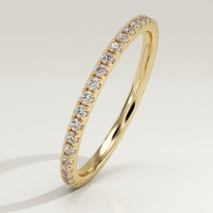 0.6 TCW Round Moissanite Full Eternity Wedding Band (US Size 8.25 Ready To Ship)