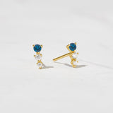 0.6 TCW Round March-Aquamarine Birthstone Stud Earrings