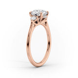 2 CT Radiant Cut Three Stone Hidden Halo Lab-Grown Diamond Engagement Ring