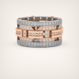 2.10 CT  Two Tone style Moissanite Diamond Men's Wedding Band