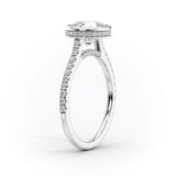 2 CT Oval Cut Bezel Pave Lab-Grown Diamond Engagement Ring