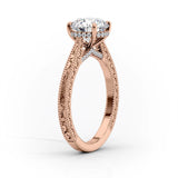 2 CT Oval Cut Vintage Hidden Halo Lab-Grown Diamond Engagement Ring