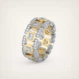 3.30 CT Two Tone Princess & Round Moissanite Diamond Band For Him