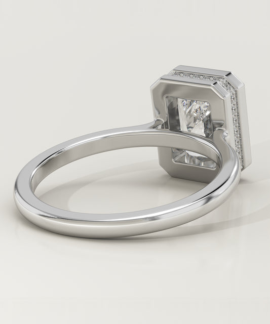 2.10 CT Radiant Cut Moissanite Bezel Engagement Ring (US Size 7.25 Ready To Ship)