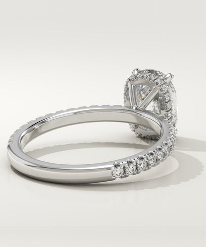2 CT Elongated Cushion Cut Moissanite Pave Engagement Ring (US Size 6.5 Ready To Ship)