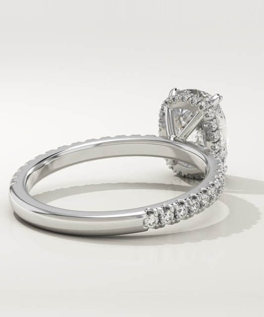 2 CT Elongated Cushion Cut Moissanite Pave Engagement Ring (US Size 6.5 Ready To Ship)