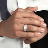 0.70 CT Polished Edged Moissanite Diamond Men's Wedding Band