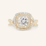 1 CT Cushion Cut Double Halo Twisted Pave Lab-Grown Diamond Engagement Ring 1