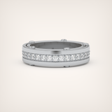 0.98 CT Channel Set Moissanite Diamond Men's Wedding Band