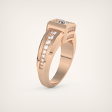 0.45 CT Round Moissanite Diamond Channel Setting Band For Him