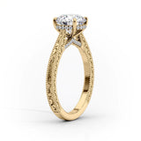 2 CT Oval Cut Vintage Hidden Halo Lab-Grown Diamond Engagement Ring