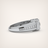 0.45 CT Round Moissanite Diamond Channel Setting Band For Him