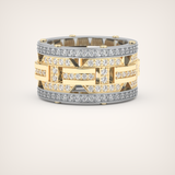2.10 CT  Two Tone style Moissanite Diamond Men's Wedding Band
