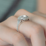 1 CT Round Cut Double Halo Lab-Grown Diamond Engagement Ring 7