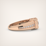 0.45 CT Round Moissanite Diamond Channel Setting Band For Him