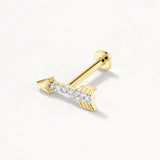 0.019 TCW Round Lab-Grown Diamond Arrow Helix Single Stud Earring