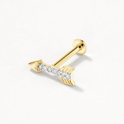 0.019 TCW Round Lab-Grown Diamond Arrow Helix Single Stud Earring