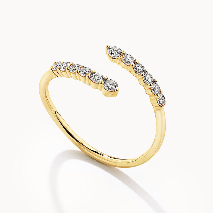 0.29 TCW Round Cut Lab-Grown Diamond Bypass Open Wedding Band