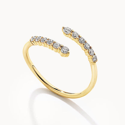 0.29 TCW Round Cut Lab-Grown Diamond Bypass Open Wedding Band