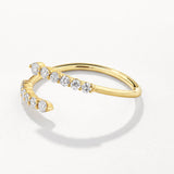 0.29 TCW Round Cut Lab-Grown Diamond Bypass Open Wedding Band