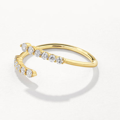 0.29 TCW Round Cut Lab-Grown Diamond Bypass Open Wedding Band