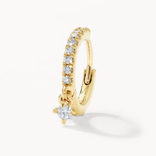 0.75 TCW Round Lab-Grown Diamond Hoop Earrings