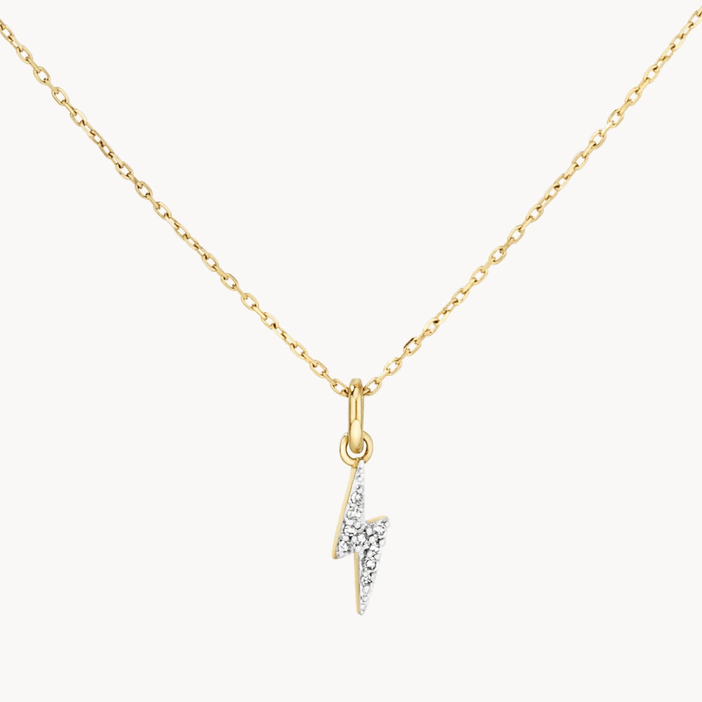 0.036 TCW Round Lab-Grown Diamond Lightning Bolt Necklace
