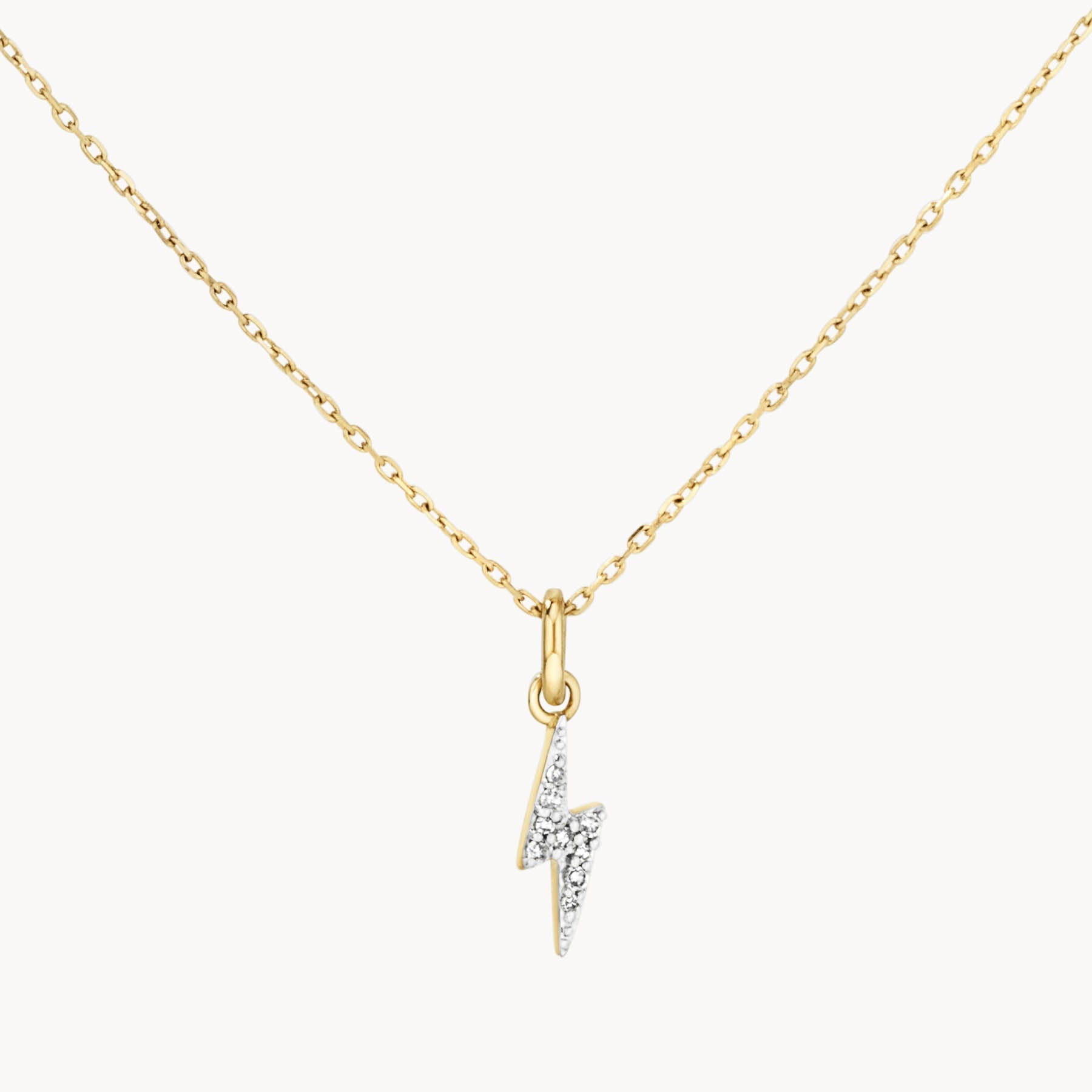 0.036 TCW Round Lab-Grown Diamond Lightning Bolt Necklace