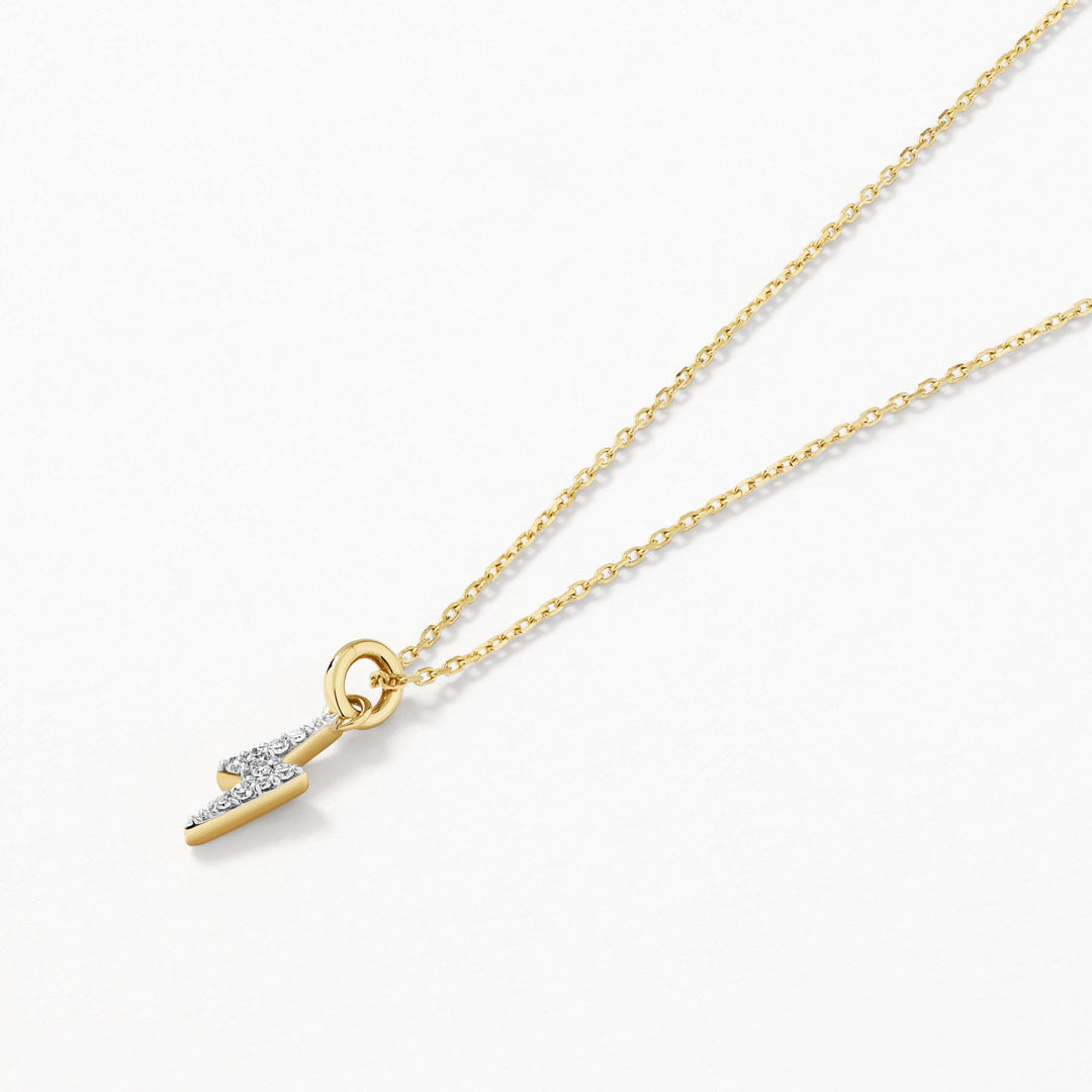 0.036 TCW Round Lab-Grown Diamond Lightning Bolt Necklace