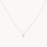 0.07 TCW Round Lab-Grown Diamond Heart Necklace